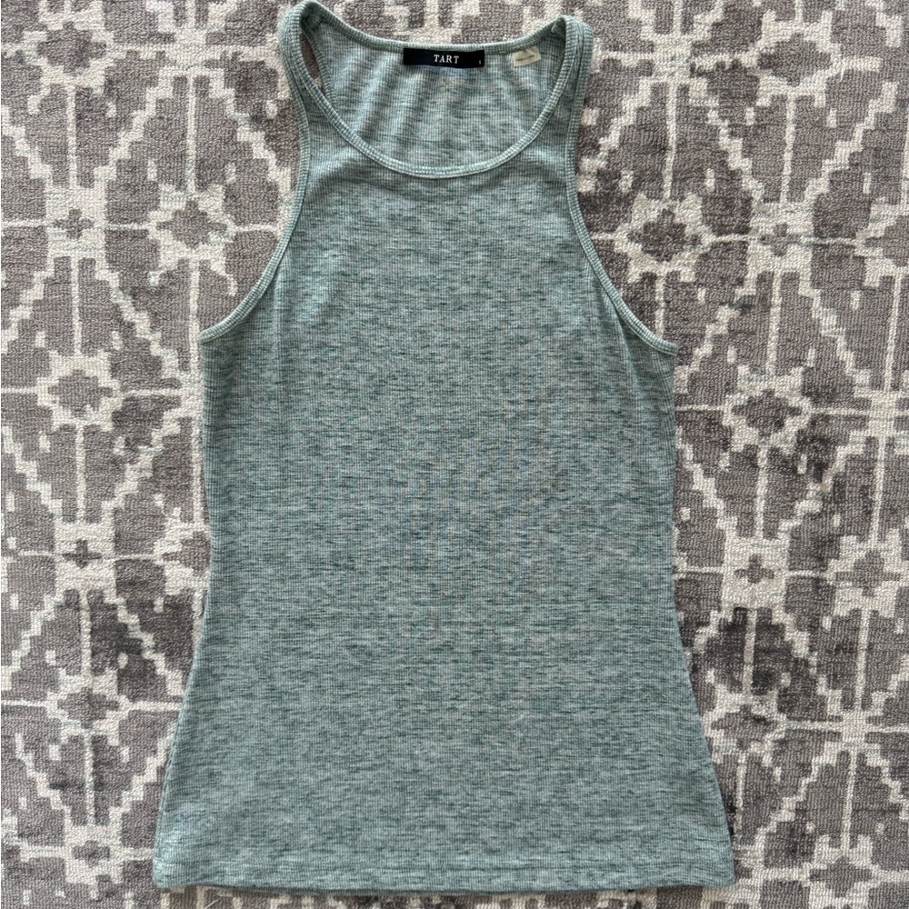 EUC TART S Heathered green grey Tank Top fitted racerback
